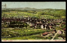AK Liestal, Panorama der Stadt mit Kirche