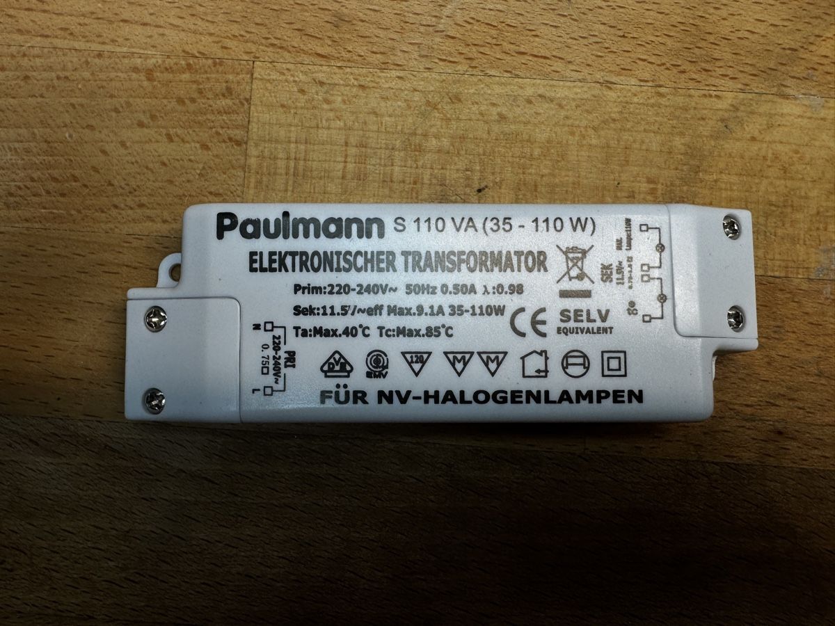 Alimentazione elettrica: Elektronischer Transformator Paulmann 35-110W weiss – Usato da Gontenschwil venduto da Onlyyou