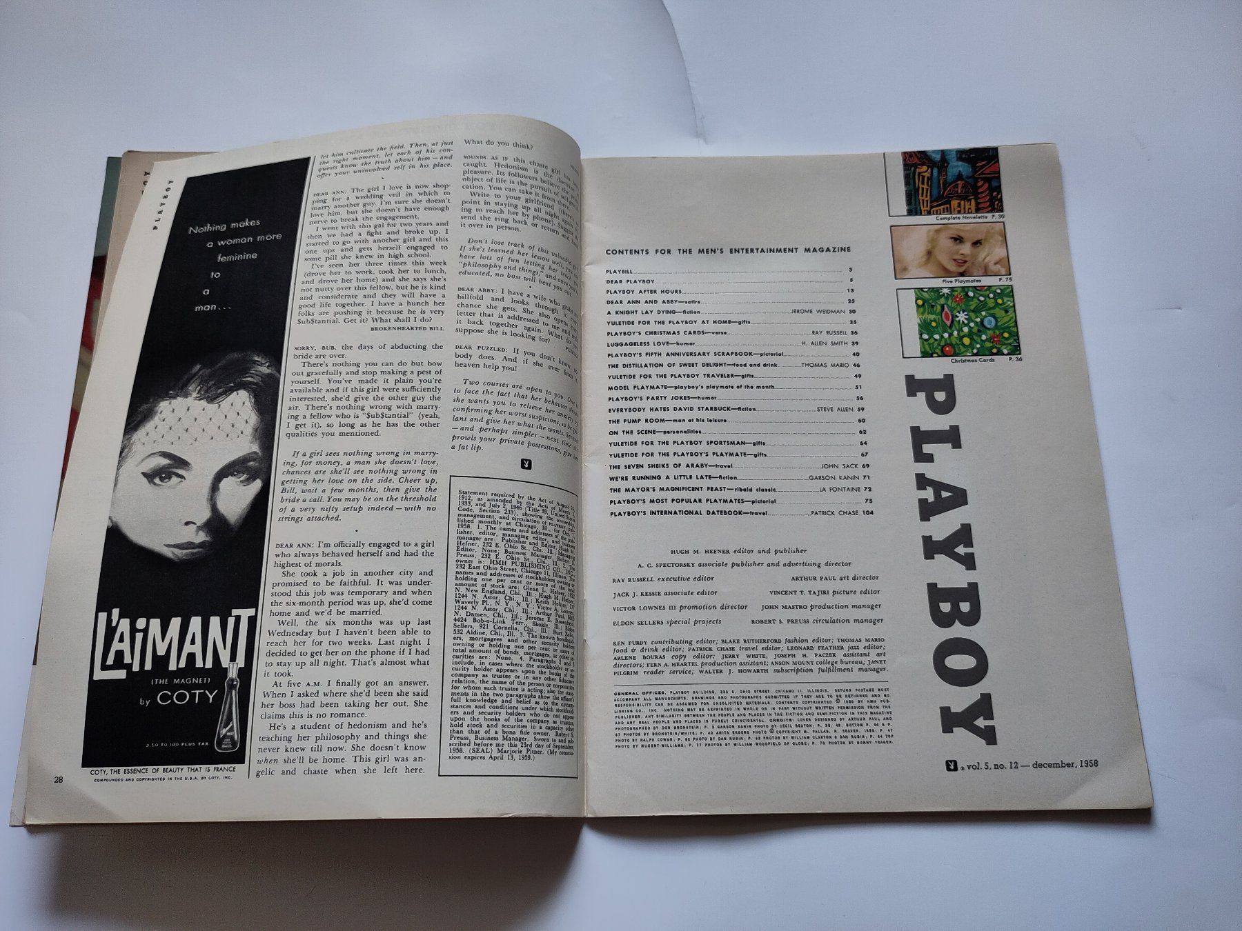 Revues & Magazines: Playboy Magazin Dezember 1958 – D'occasion à Schaffhausen par RolfMeister 4