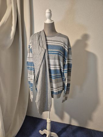 Herrenpyjama C&A gestreift grau blau Grösse XXL neu