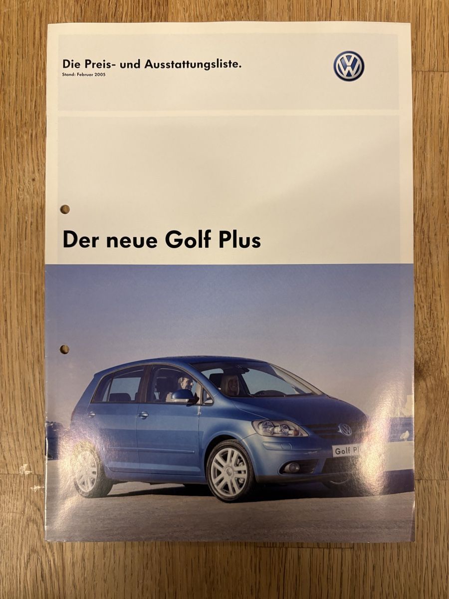 VW Documenti: VW Golf Plus - Preisliste & Ausstattung, 2005 – Usato da Freienstein venduto da Golfbueb