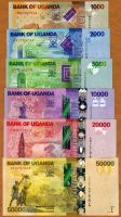 Uganda 1,000-50,000 Shillings 6 Pieces Banknote Set