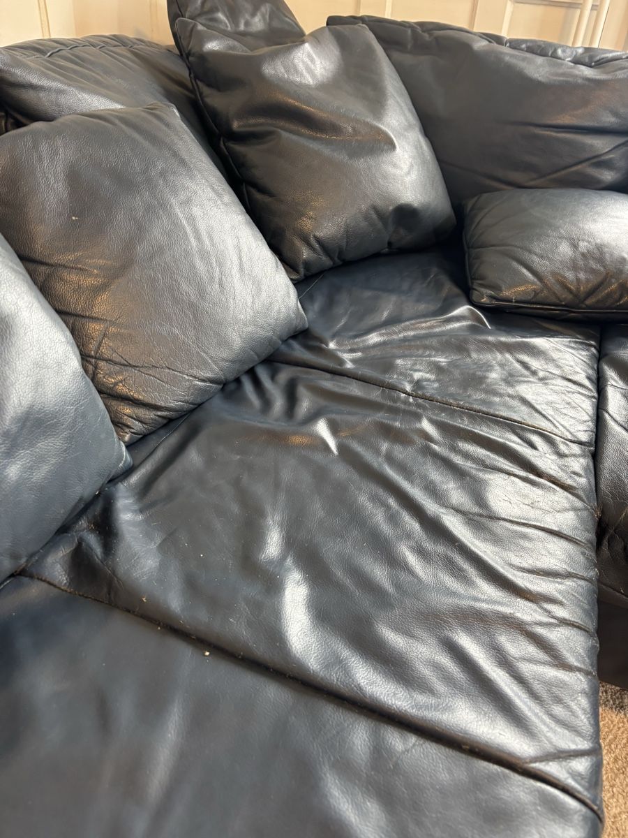 Sofas: Ecksofa aus Leder, dunkelblau – D'occasion à St. Gallen par mei_27db 5