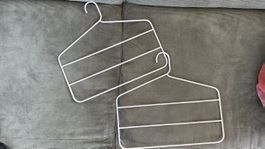 Two White Metal Hanging Shelf Organizers