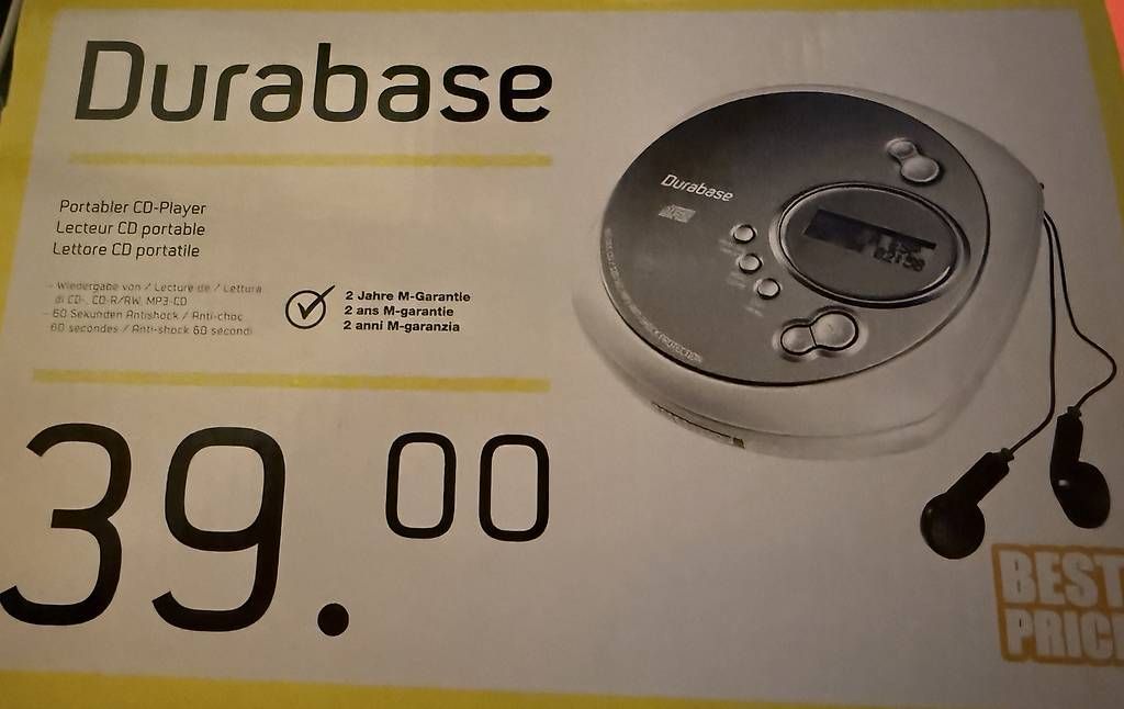 Lettore multimediale portatile: Portabler CD-Player Marke Durabase – Usato da Brugg AG venduto da dom_b2bg