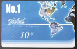 Taxcard Phonecard - No1 Global - CH