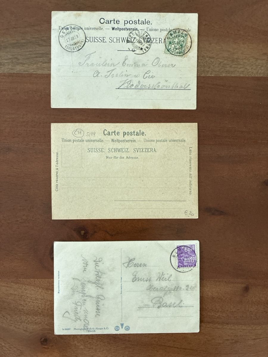 Cartoline postali: 3 Ansichtskarten Schweiz von der Gempenfluh SO – Usato da Oftringen venduto da Cla.vD.74 1