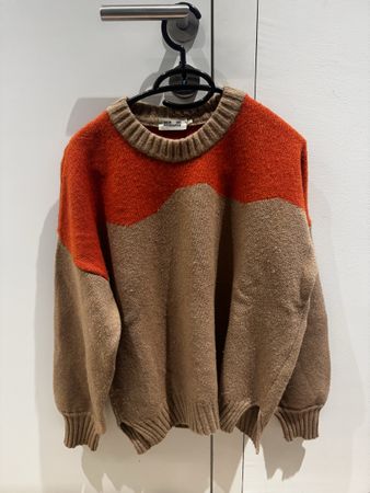 Pullover „Baum und Pferdgarten“ Cognac /orange