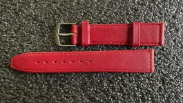 Uhrenarmband Leder rot - 18mm - neu