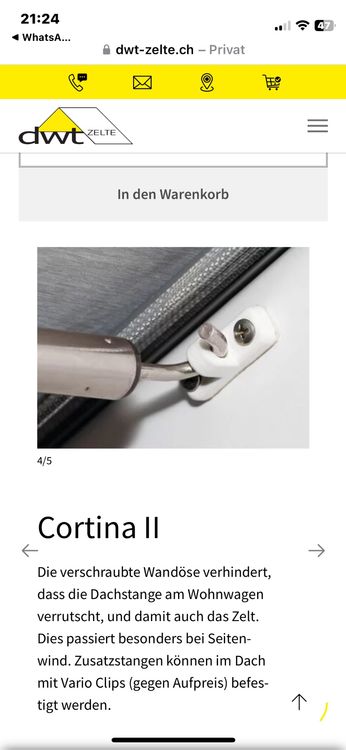 Vorzelte & Markisen: Cortina II Vorzelt/Ganzjahreszelt/Winterzelt 180x220 cm – Gebraucht aus Horgen von Monic10 5
