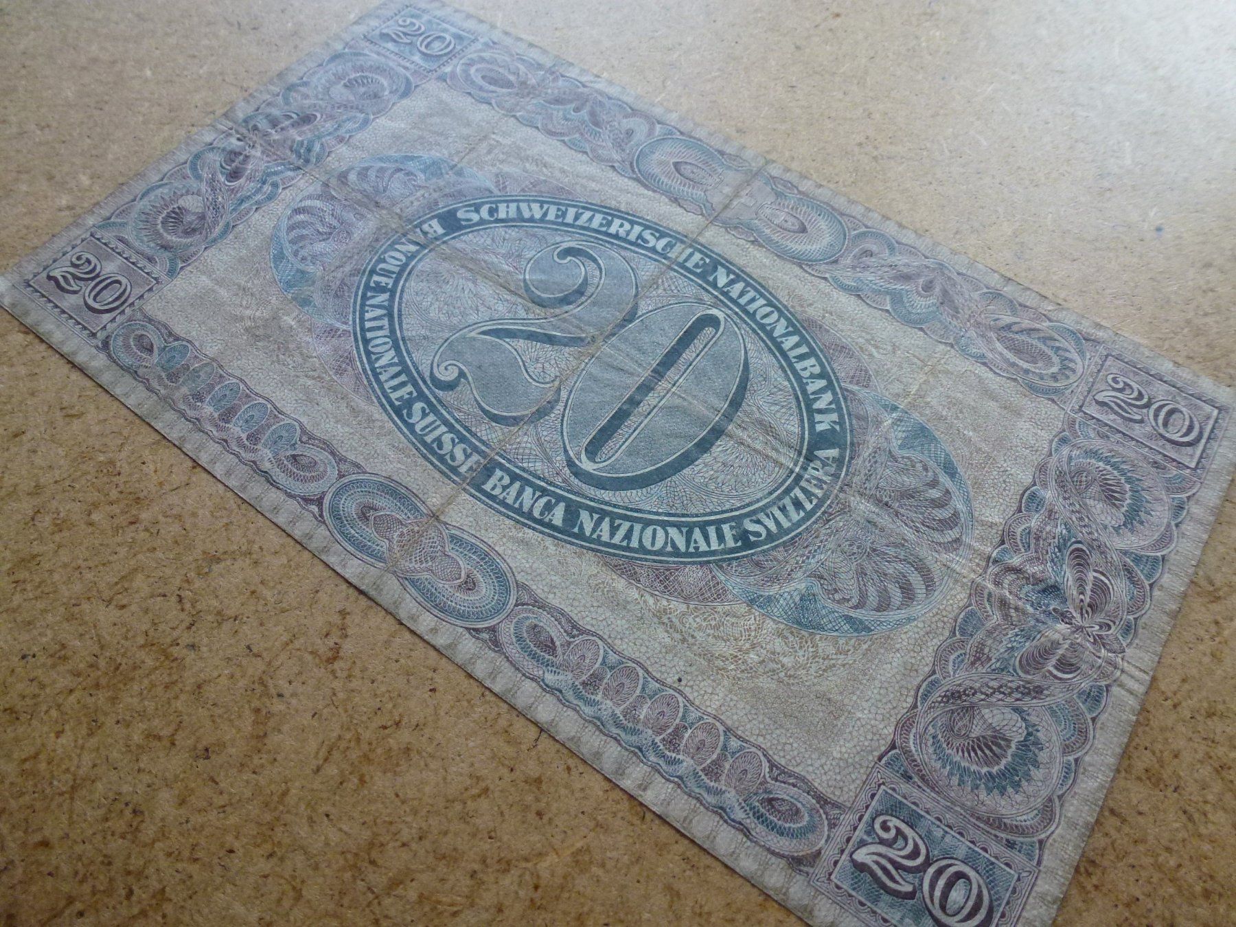 Banconote: ++ 20.- Franken 29. Sept. 1927 – Usato da Walkringen venduto da Casablanca777 3