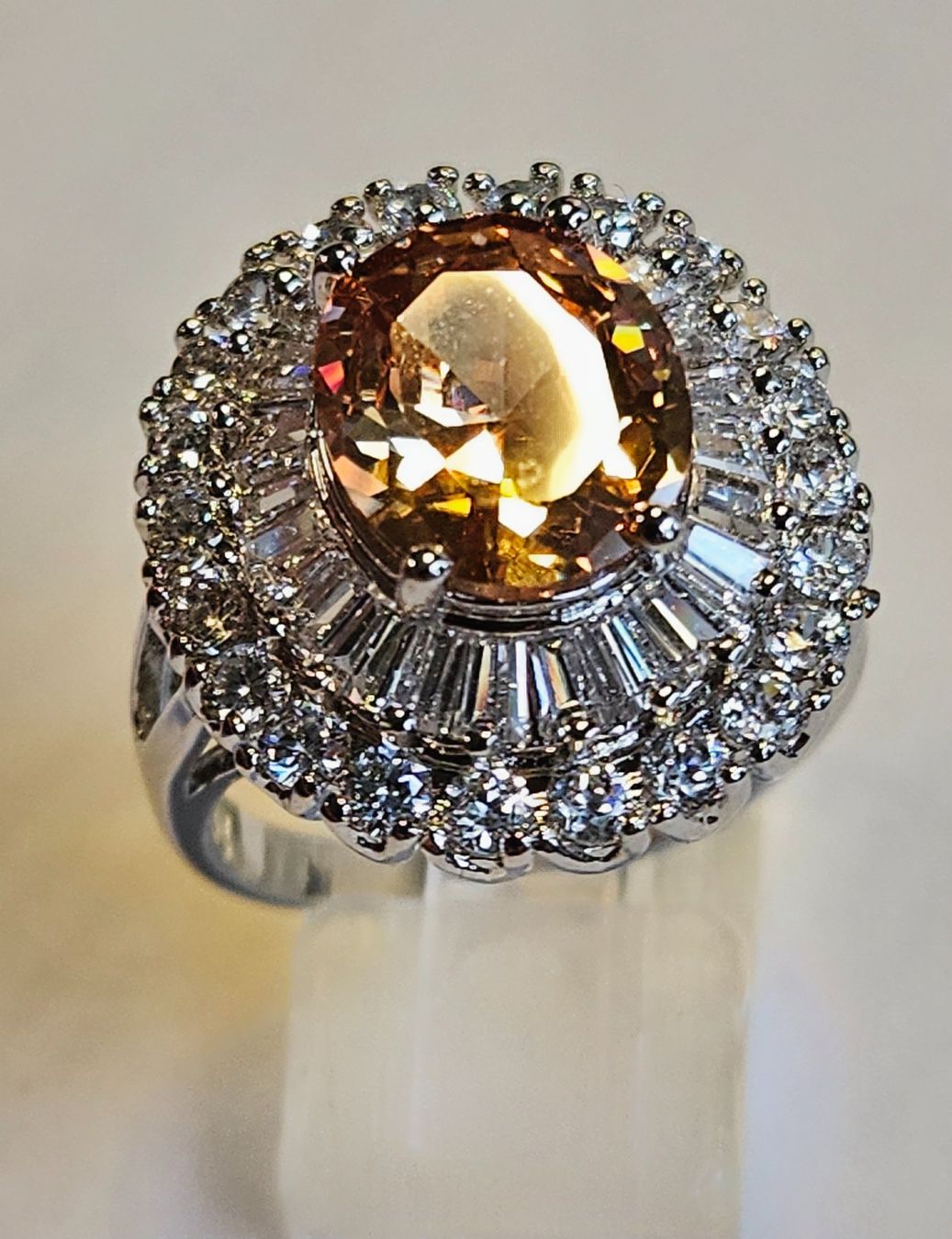 Bagues: Ring Silber Farbe Orange Zirkonia Grösse 60 – Neuf (Voir description) à Zürich par ben_mn5h 8