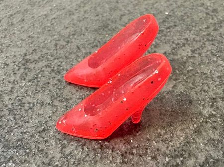 Barbie Schuhe rot mit Glitzer
