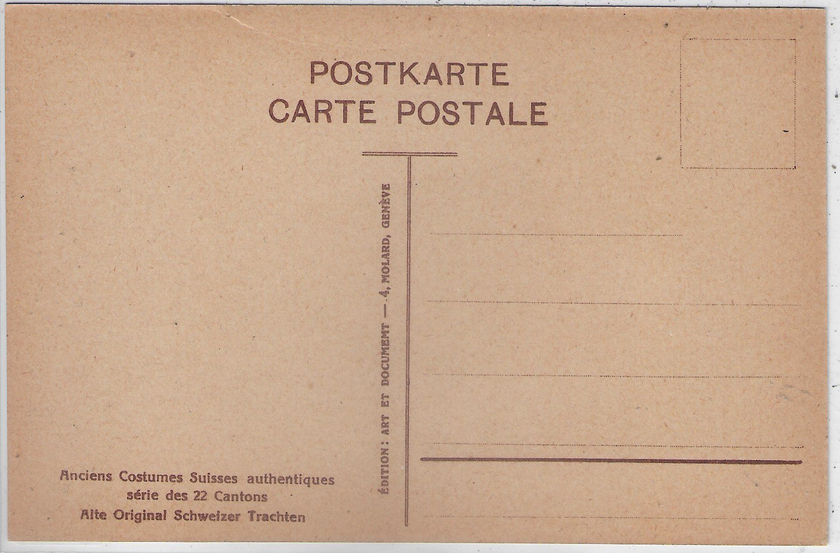 Cartoline postali: Zug - Tracht - Costume – Usato da Ettingen venduto da Kartenplanet 1
