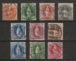 1894-99 :Stehende Helvetia Nr. 66D - 75D : KP 200.--