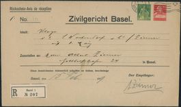 1908 - Privatganzsache - Gerichtsurkunde - Helvetia - Tell
