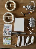 Nintendo Wii mit Zubehör, Mario Kart, Steuerräder, WiiSport
