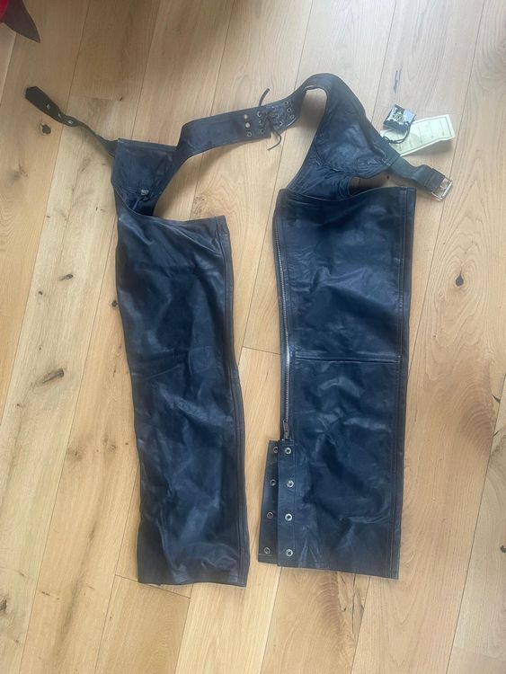 Chaps Cuir Noir Taille XXS – Femme – Unik – Excellent État Motard