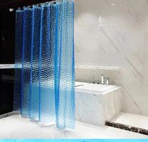Transparenter Duschvorhang Blau 3D Effekt 180cm