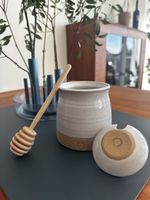 Farmhouse Pottery Honey Pot with Wooden Dipper