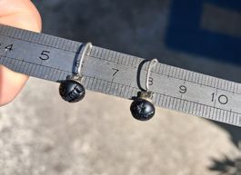 Originelle vintage Ohrringe Silber mit Holzperle
