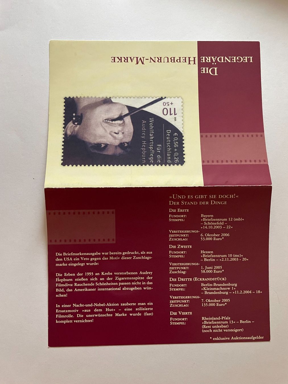 Tutti i francobolli: Briefmarke Audrey Hepburn – Nuovo (secondo la descrizione) da Menzingen venduto da Wlukas 1