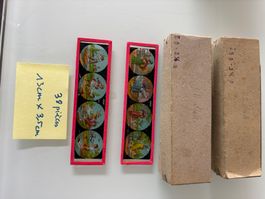 Anciennes plaques en verre pour lanterne magique