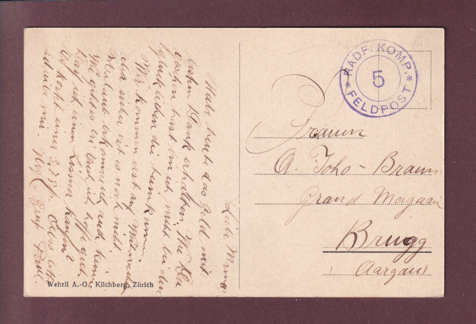 Cartoline postali: BELLINZONA - Panorama Sud - Feldpost – Usato da Pully venduto da nicecards 1