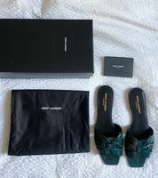 SAINT LAURENT | NEUVES Tribute mules croc embossed - 38 vert