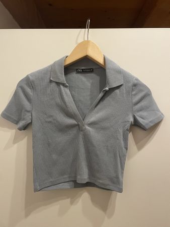 Zara cropped Top, hellblau, Gr. S, neuwertig