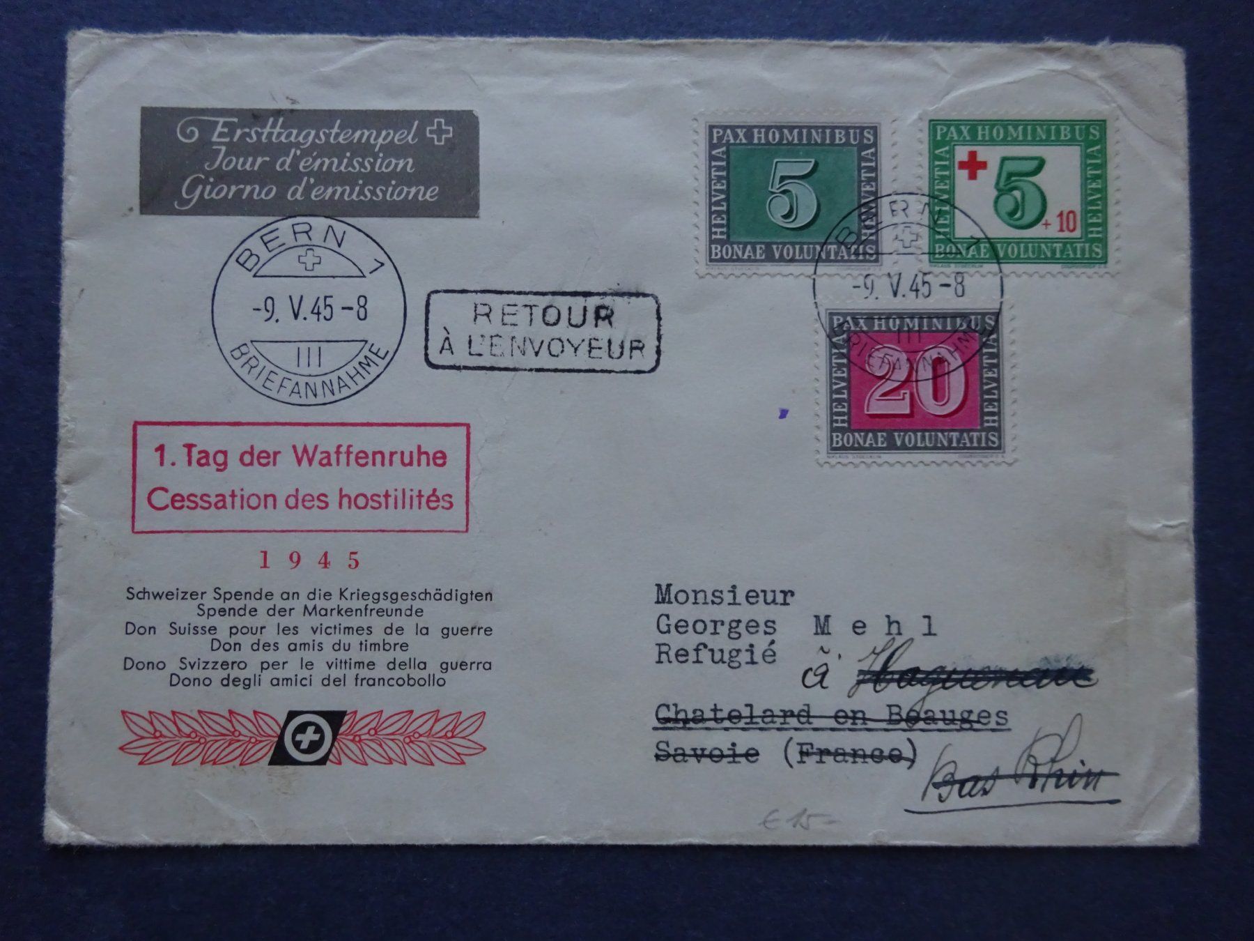 Tutti i francobolli: 1945 PAX FDC – Usato da Appenzell-Steinegg venduto da adi1975 1