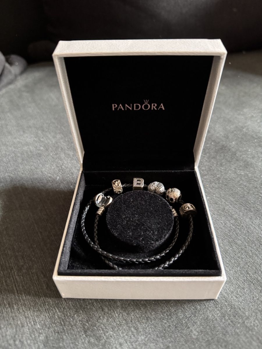 Pandora Armbänder & -reifen: Bracelet Pandora cuir noir – Neu (gemäss Beschreibung) aus PRILLY von hurricane2000
