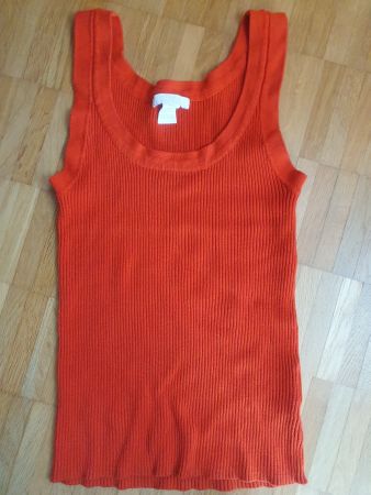 H&M Top orange gerippt Gr. XS