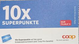 Gutschein 10 Fach Superpunkte auf Schokoladen Sortiment Coop
