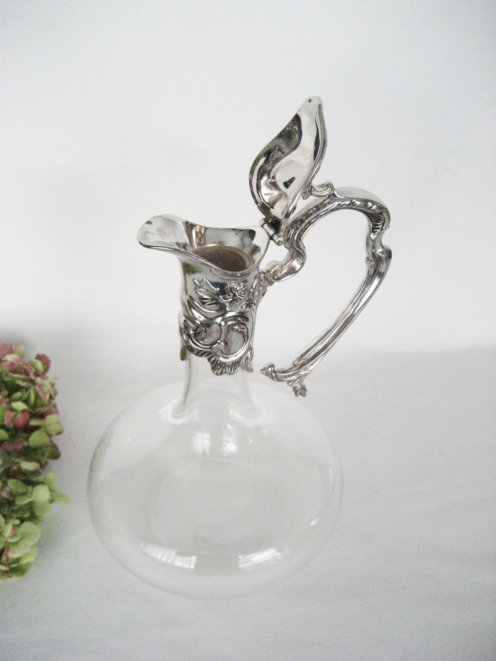 Caraffe: Glaskaraffe Karaffe mit versilberter Montur- Dekanter – Usato da Rieden SG venduto da severem13 3