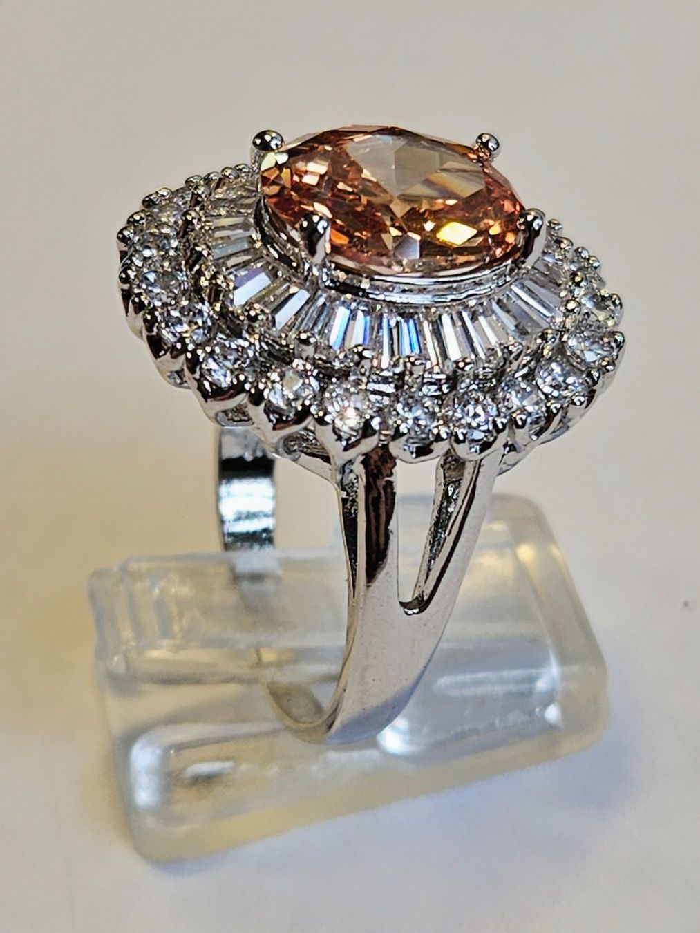 Bagues: Ring Silber Farbe Orange Zirkonia Grösse 60 – Neuf (Voir description) à Zürich par ben_mn5h 2