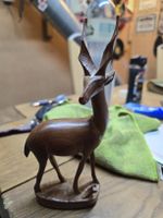 Holz Antilope, handgeschnitzt, 20cm hoch (S2)