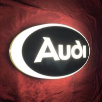 AUDI SCWARZ OVAL LED Leuchtreklame Vintage Style