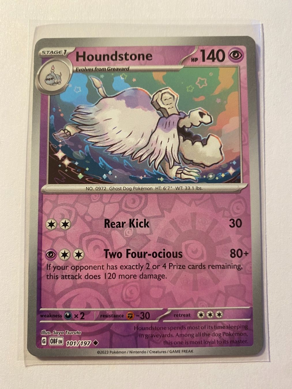 Pokémon Sammelbilder & Trading cards: Pokemon Houndstone 101/197 Reverse Holo Obsidian Flames EN – Neu (gemäss Beschreibung) aus Weingarten-Kalthäusern von McGmavlo