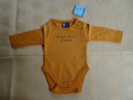 NEUER Body orange "Froue stönd uf mich" Gr. 50/56 - 260749