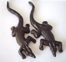 TOP Gr. Krokodile Holz Tierfigur gross