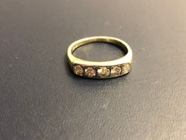 Damenring mit Diamanten aus 14 Karat bicolor Gold Au 585