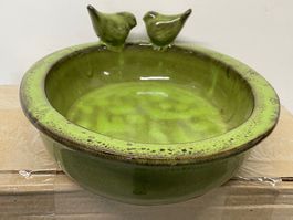 Vogeltränke Oval/Grün/Terracotta/Shabby/Gartendeko/Neu