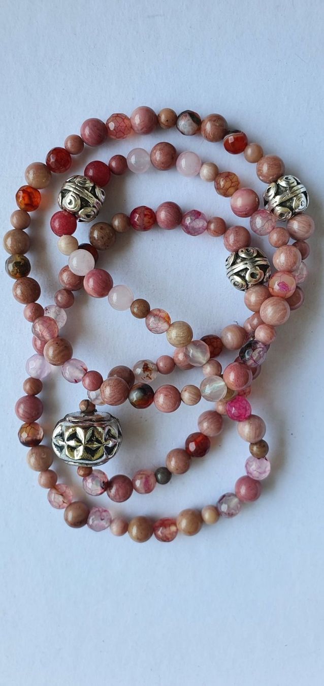 Catenine: Rhodonit mit Agate – Nuovo (secondo la descrizione) da Benglen venduto da Meercat3 3