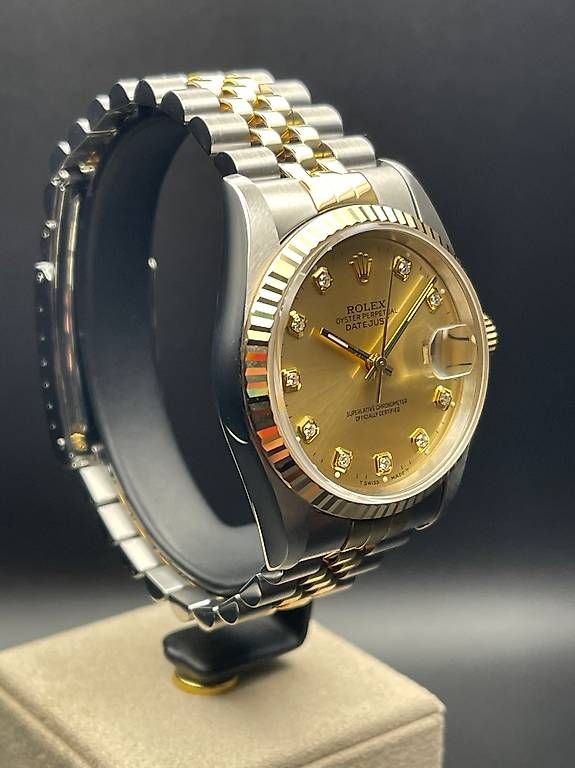 Rolex Uhren: Rolex Datejust 36 Ref. 16233 Jubilee Champagne Diamond Dial – Gebraucht aus Lugano von luganotopwatches 1