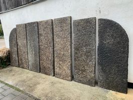 7 Stück Granit Platten Mauerabdeckplatten Natursteinplatten