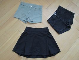 1 Rock und 2 kurze Hosen für Mädchen, Gr. 158