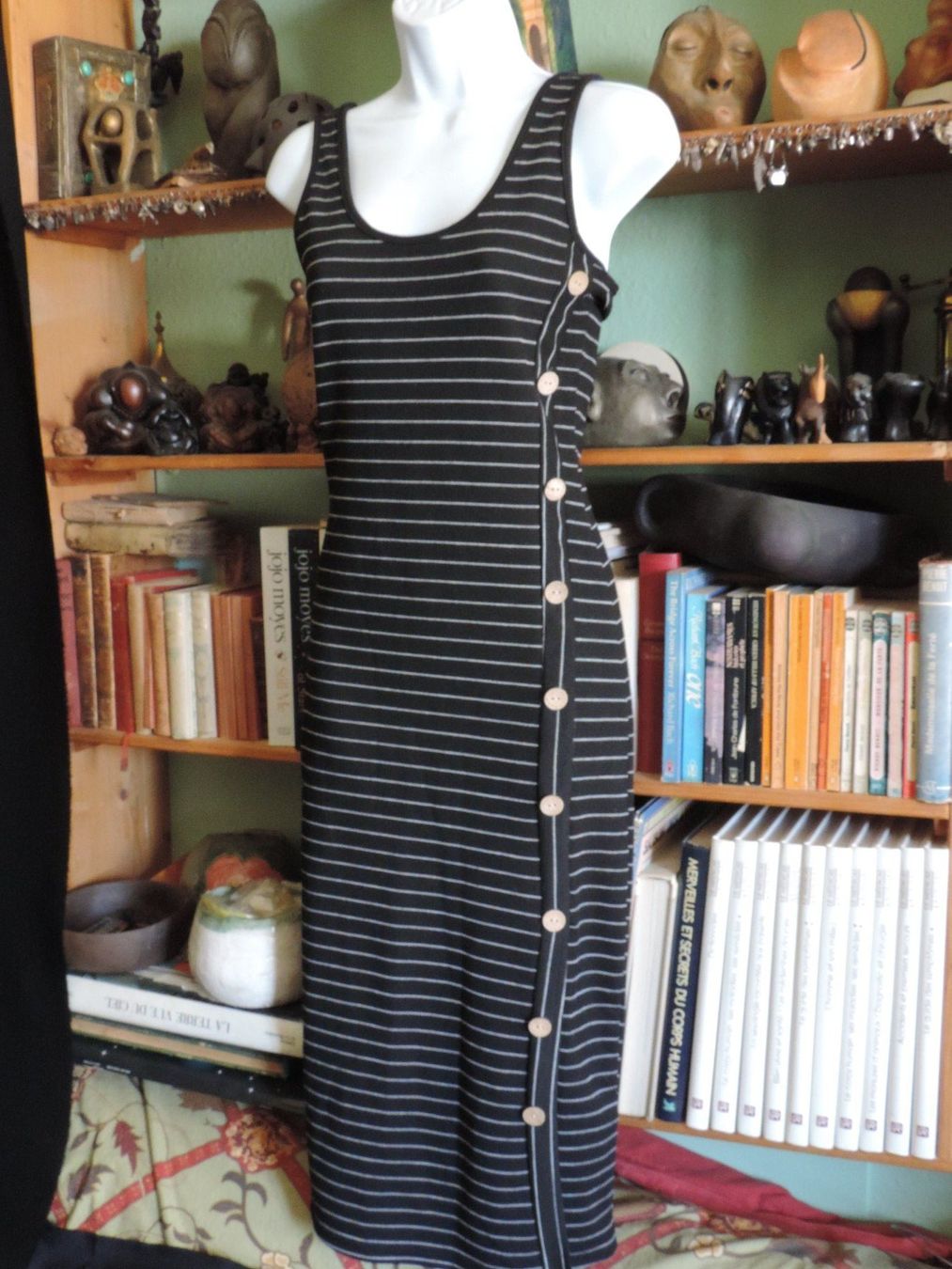 Kleider: robe longue rayée noir et blanc – Gebraucht aus Genève von Axelle333