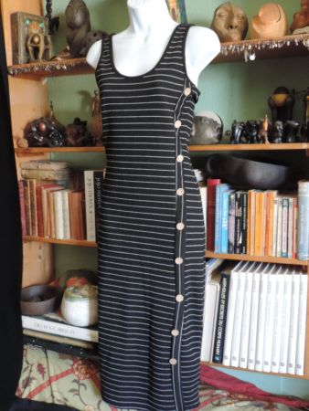 robe longue rayée noir et blanc