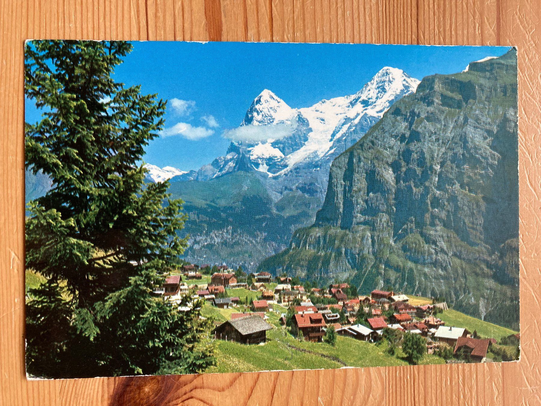 Cartoline postali: Mürren - Eiger und Mönch - AK 1965 – Usato da Oberuzwil venduto da Henri09